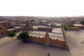 Vue aérienne de la ville de Tombouctou, dans le nord du Mali.