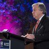 UN Secretary-General António Guterres speaks at the University of Geneva, launching his Agenda for Disarmament, on 24 May 2018.