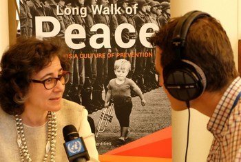 UNESCO’s Nada Al-Nashif speaking to Daniel Johnson ahead of the launch of “Long Walk to Peace, Towards a Culture of Prevention”