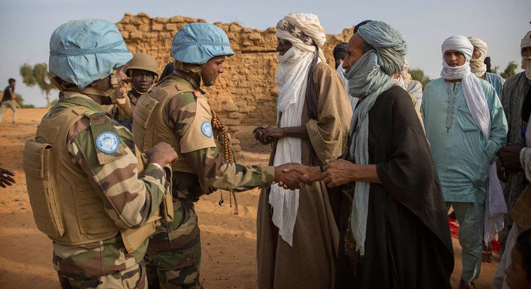 Le contingent nigérian de la MINUSMA fournit une assistance près de la frontière avec le Niger pour détecter d'éventuels cas de fièvre de la vallée du Rift, en octobre 2016. 