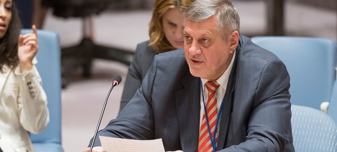 Ján Kubiš, Special Representative of the Secretary-General and Head of the UN Assistance Mission for Iraq (UNAMI), briefs the Security Council meeting on the situation concerning Iraq.