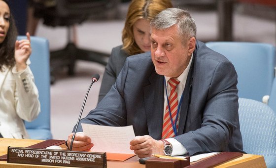 Ján Kubiš, Special Representative of the Secretary-General and Head of the UN Assistance Mission for Iraq (UNAMI), briefs the Security Council meeting on the situation concerning Iraq.