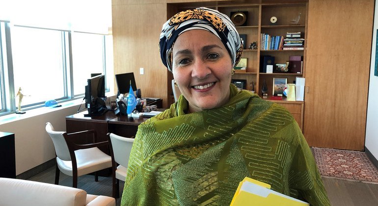 Deputy Secretary-General Amina Mohammed in her office at UN Headquarters in New York.