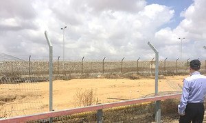 Palestinian side of the Kerem Shalom crossing between Israel and Gaza, May 2018.