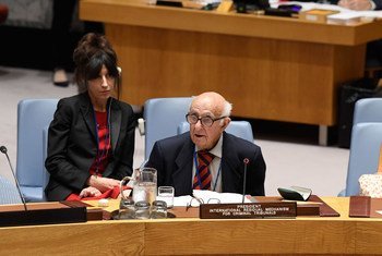 Theodor Meron, President of the International Residual Mechanism for Criminal Tribunals, briefs the Security Council.