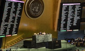 La Asamblea General de la ONU vota por la resolución para proteger a los civiles palestinos.
