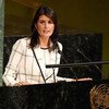 Embaixadora dos Estados Unidos junto da ONU, Nikki Haley, discursa na Assembleia Geral. 