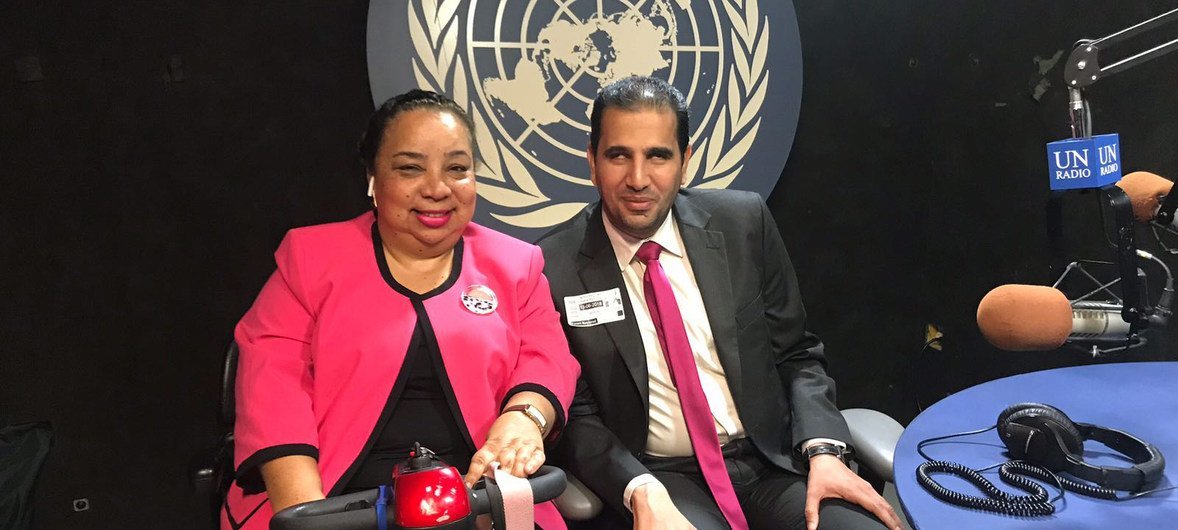 الدكتورة هبه هجرس ومصطفى كمال يتحدثان إلى أخبار الأمم المتحدة