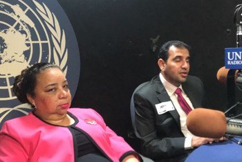 الدكتورة هبه هجرس ومصطفى كمال يتحدثان إلى أخبار الأمم المتحدة