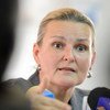 UN Humanitarian Coordinator for Yemen, Lise Grande at a press conference. (file)