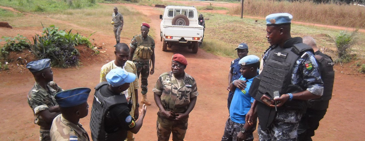Here, a Togolese Police Officer leads a joint assessment (FSI-UNPOL) of the security situation in Bangassou, in the eastern part of crisis-torn Central African Republic.