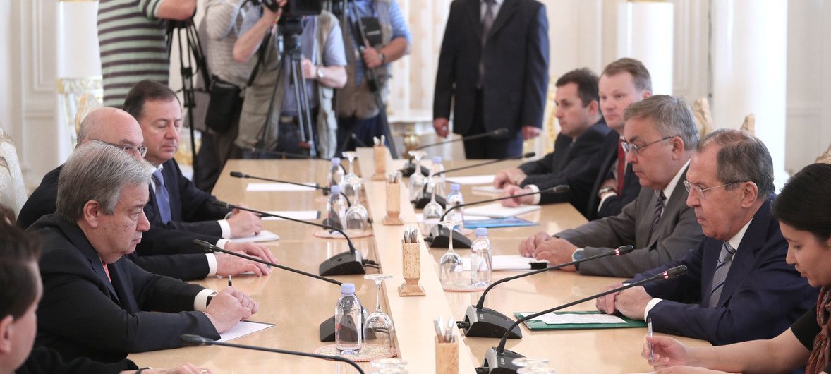 António Guterres em encontro com Sergey Lavrov