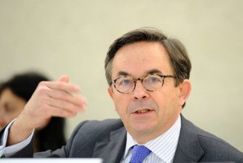 Ambassador Christian Strohal of Austria, then Vice-President of the Human Rights Council, addressing a panel discussion in 2012.