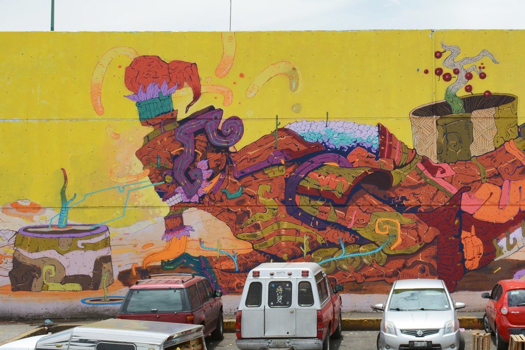 墨西哥首都墨西哥城的阿巴斯托中心市场，以可持续发展目标为主题的壁画。阿巴斯托中心市场是拉丁美洲地区规模最大的批发市场。