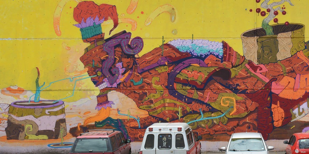 Con la colaboración de las Naciones Unidas, la Central de Abasto de la Ciudad de México se ha convertido en la galería de arte urbano más grande de América Latina. La zona alberga 24 murales realizados por más de 50 artistas.