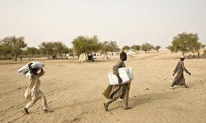 Nigerian refugees at a refugee camp in south Niger. 