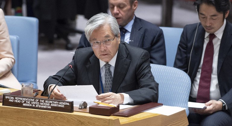 Tadamichi Yamamoto, Special Representative of the Secretary-General for Afghanistan and Head of the United Nations Assistance Mission in Afghanistan (UNAMA), briefs the Security Council on the situation in Afghanistan.