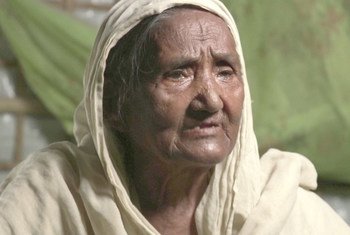 古尔·扎哈尔，一位90岁的罗兴亚难民。 