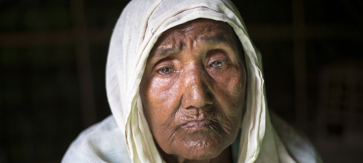 Gul Zahar, 90, Rohingya refugee in Bangladesh. 