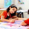 O novo currículo pode vir a ser aplicado em outras partes do mundo.  Nesta foto, crianças numa escola em Gaza. 