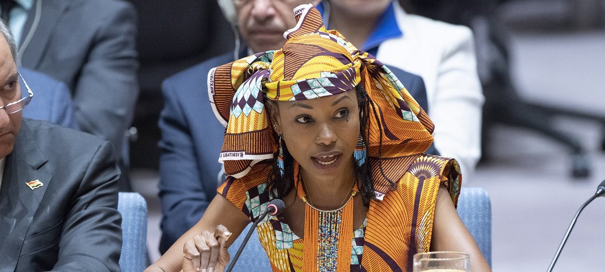 Hindou Ibrahim of the International Indigenous People Forum on Climate  Change, addresses the Security Council meeting on maintenance of international peace, with a focus on understanding and addressing climate-related security risks.