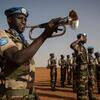 Des Casques bleus nigériens à la base du bataillon du Niger à Ansongo, dans l'est du Mali (photo d'archives).