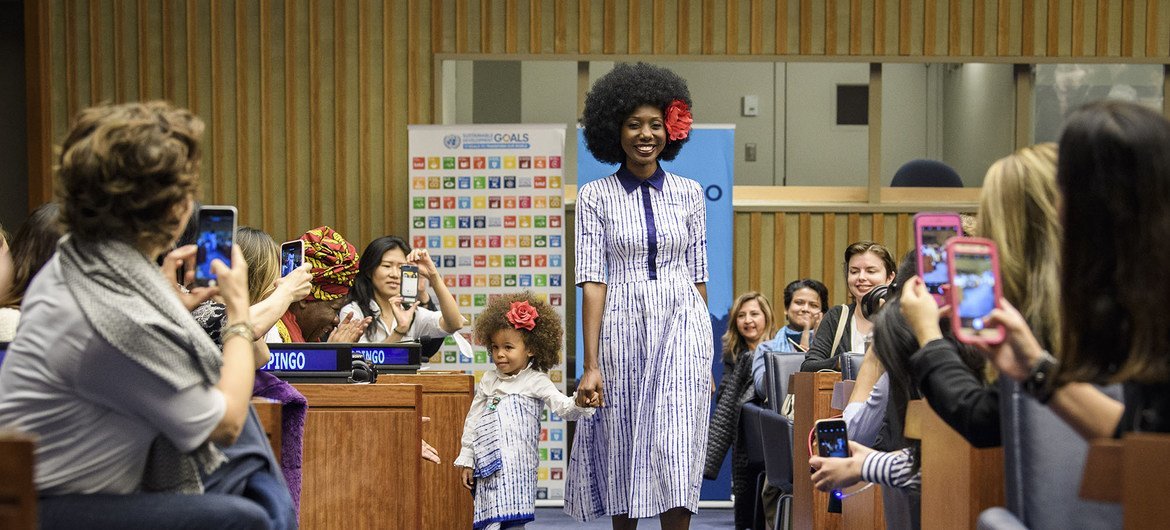 Models at the UN-hosted event “Fashion and Sustainability: Look Good, Feel Good, Do Good