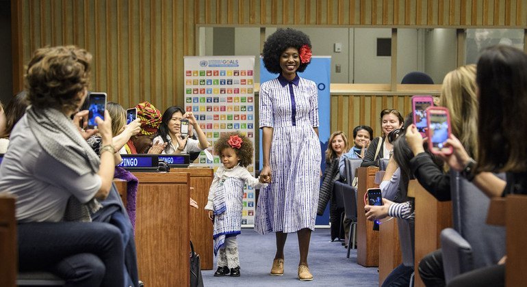 Models at the event “Fashion and Sustainability: Look Good, Feel Good, Do Good" held on 16 November 2017 at UN Headquarters in New York.