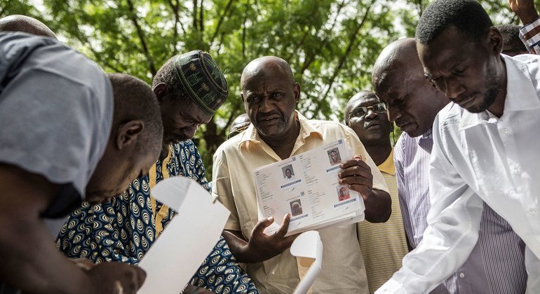 Voting cards are readied for distribution in the July 2018 presidential election in Mali.