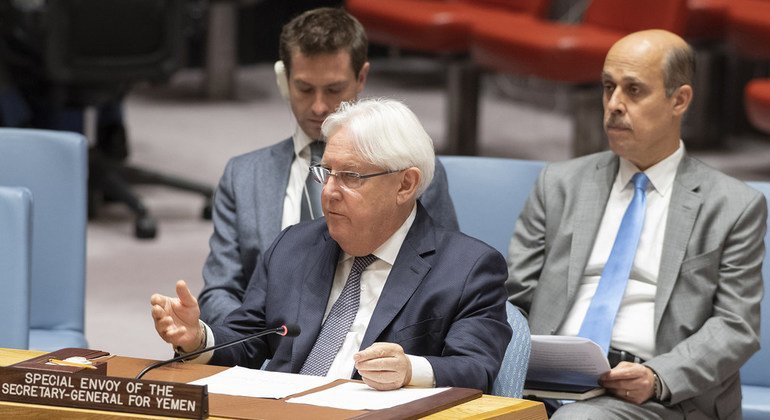 مارتن غريفيثس المبعوث الخاص للأمم المتحدة في اليمن، يقدم إحاطة إلى مجلس الأمن الدولي حول العملية السياسية. 2 أغسطس/آب 2018