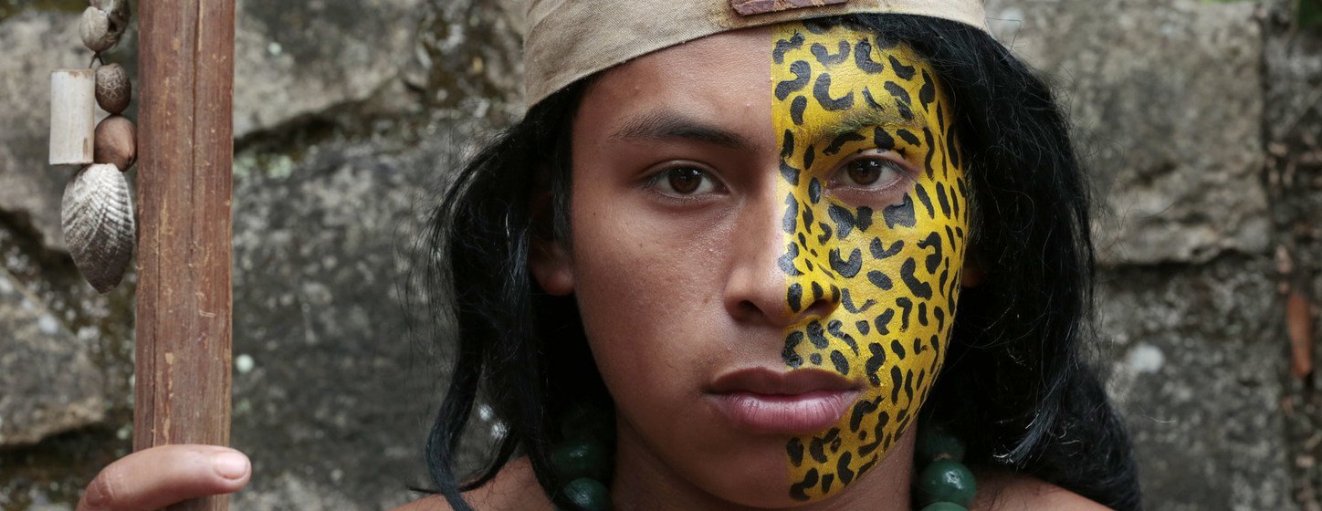Miembro de la comunidad indígena de "Copán Ruinas" en Honduras.