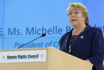 Michelle Bachelet falou sobre o aniversário da Declaração Universal dos Direitos Humanos. 