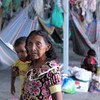 在巴西一个庇护所的一位委内瑞拉土著妇女。