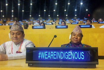 Participants in the panel discussion for the International Day of the World's Indigenous Peoples, UN, New York.