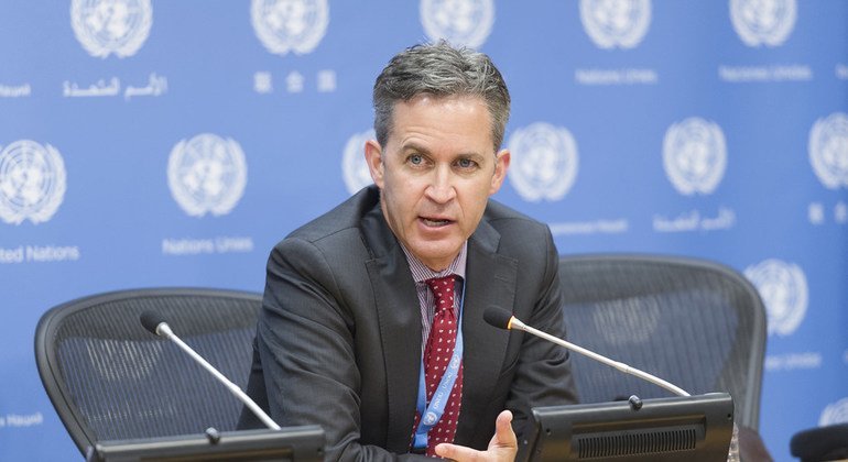 David Kaye, relator especial sobre libertad de opinión y expresión, en una conferencia de prensa en la ONU.