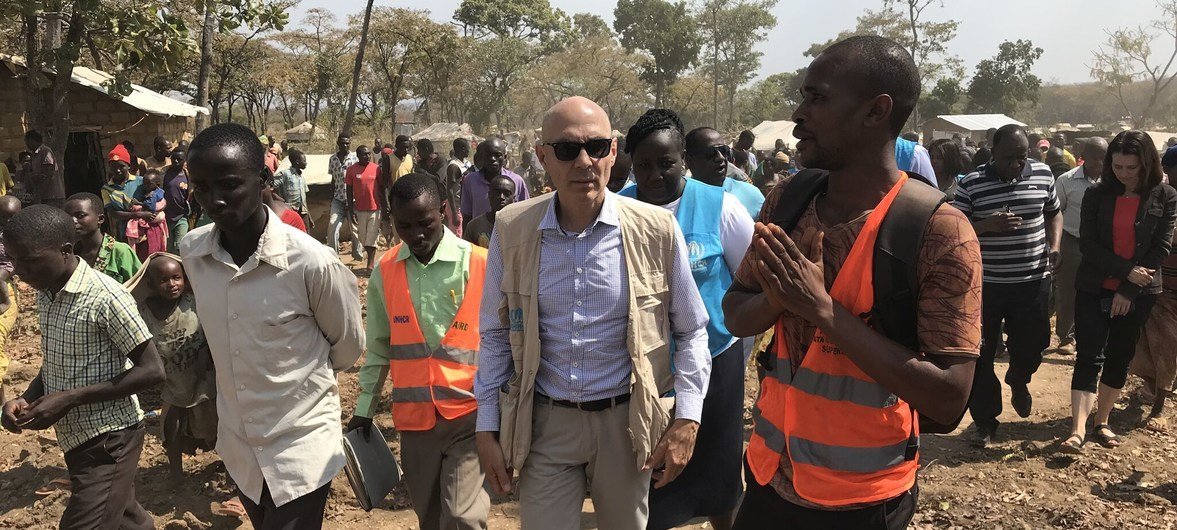 Assistant High commissioner for UNHCR, Volker Türk, in Nduta camp in Tanzania.