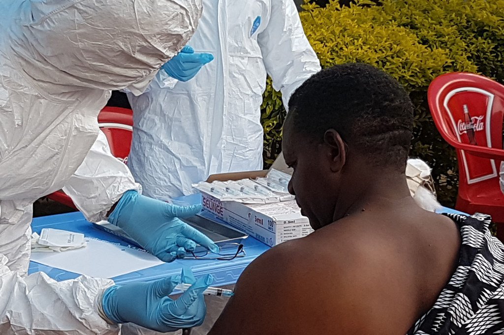 Une campagne de vaccination à Mangina, au Nord-Kivu, épicentre de la 10ème épidémie d'Ebola en RDC en août 2018 (Archives).
