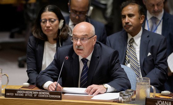 Secretário-geral assistente do Escritório da ONU Contra o Terrorismo, Vladimir Voronkov, no Conselho de Segurança 