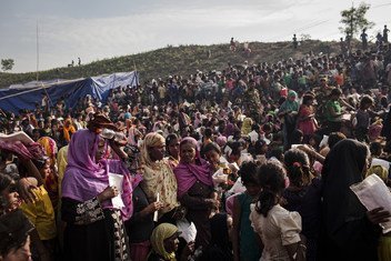 Funcionários do Unicef testemunharam uma grande manifestação dos refugiados Rohingya contra os planos de repatriação. 