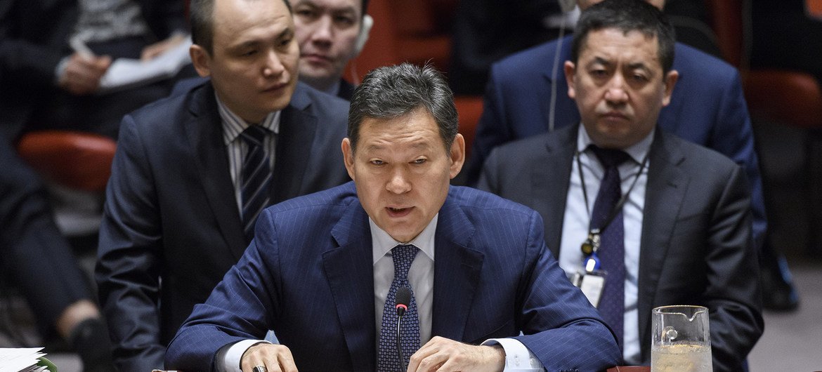 Постпред Казахстана Кайрат Умаров на заседании Совета Безопасности ООН