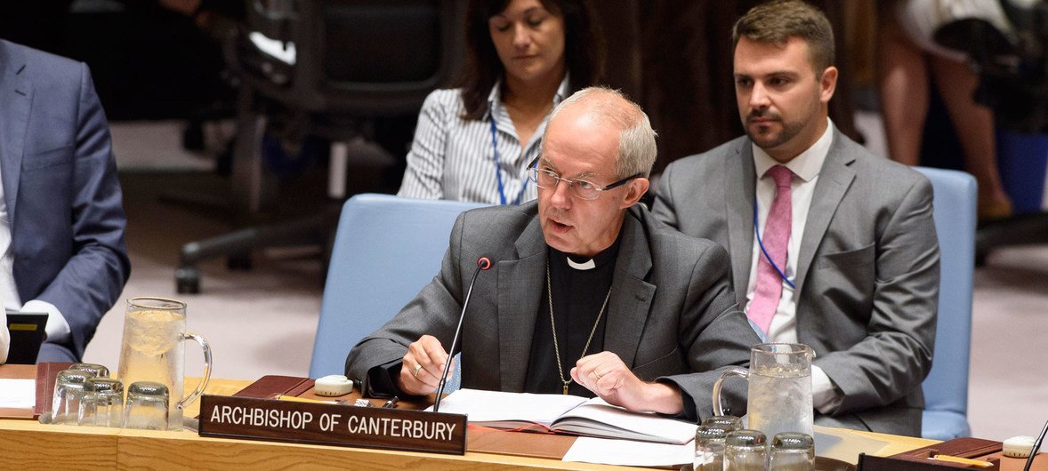 Justin Welby, Archbishop of Canterbury, addresses the Security Council meeting on the maintenance of international peace and security.