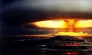 A nuclear test that was carried out on an island in French Polynesia in 1971.