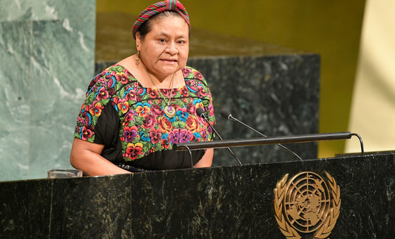 Rigoberta Menchú, da Guatemala, foi uma das participantes no evento. 