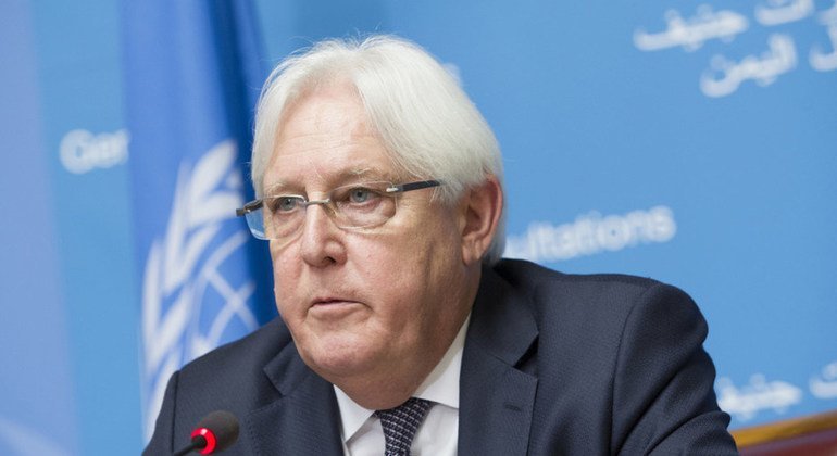 Martin Griffiths, UN Special Envoy for Yemen briefs the press on the Geneva Consultations on Yemen, Palais des Nations. 5 September 2018.