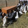 A funeral takes place for a Tolo news agency journalist killed in an attack on 5 September 2018 outside a sports centre in Kabul, Afghanistan.  