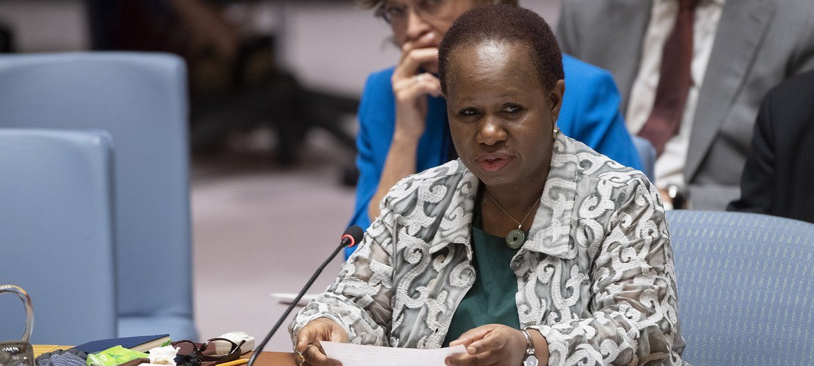 Bintou Keita, Assistant Secretary-General for Peacekeeping Operations, briefs the Security Council on Haiti, on 6 September.