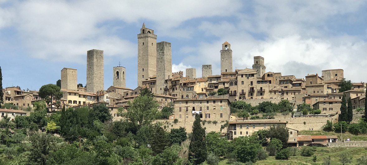 La ville de San Gimignano en Italie est inscrite au patrimoine mondial de l'UNESCO.
