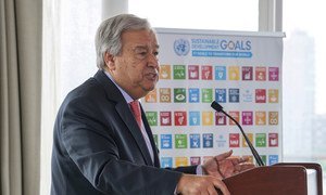 Secretary-General António Guterres delivers a major speech on climate change at the UN Headquarters in New York. 10 September 2018.