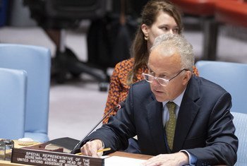 Le Représentant spécial du Secrétaire général pour la Somalie, Michael Keating, devant le Conseil de sécurité.