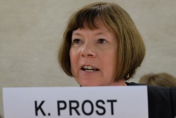 Kimberly Prost, Canadian judge on the International Criminal Court (ICC), at United Nations Office at Geneva on 13 September 2018.